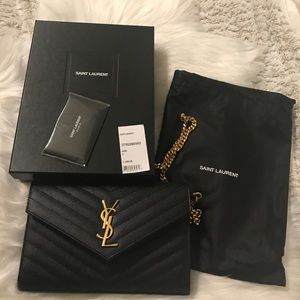 Saint Laurent ‘Large Monogram’ Wallet on the Chain